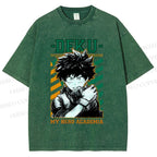 Unisex My Hero Academia Deku Printed Washed Tee
