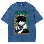 Unisex My Hero Academia Deku Printed Washed Tee