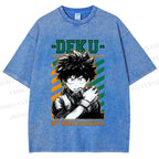 Unisex My Hero Academia Deku Printed Washed Tee
