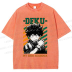 Unisex My Hero Academia Deku Printed Washed Tee