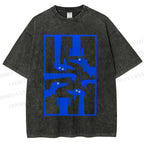Unisex Geometric Dachshund Dog Printed Washed Tee