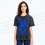 Unisex Geometric Dachshund Dog Printed Washed Tee