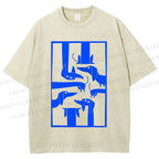 Unisex Geometric Dachshund Dog Printed Washed Tee