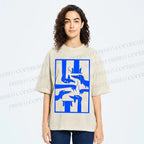Unisex Geometric Dachshund Dog Printed Washed Tee