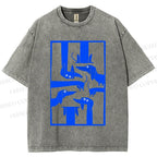 Unisex Geometric Dachshund Dog Printed Washed Tee