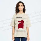 Unisex Dachshund Dog Printed Washed Tee