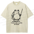 Unisex Samurai Frog Printed Washed Tee