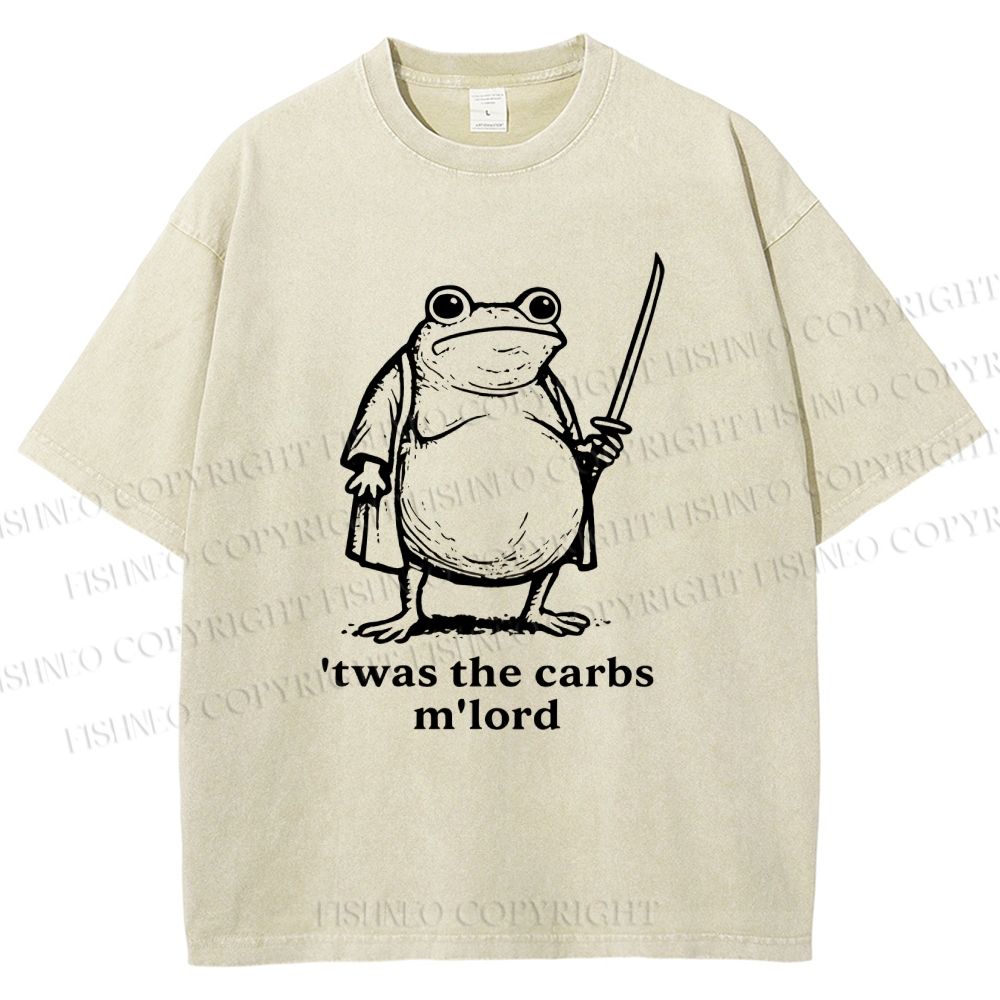 Unisex Samurai Frog Printed Washed Tee