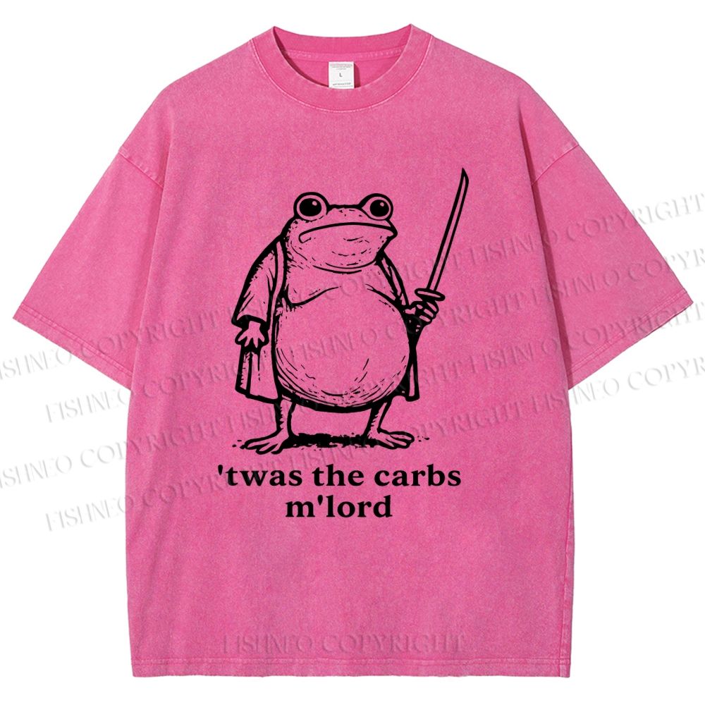 Unisex Samurai Frog Printed Washed Tee