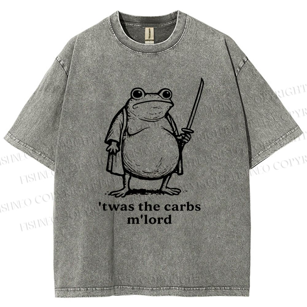 Unisex Samurai Frog Printed Washed Tee