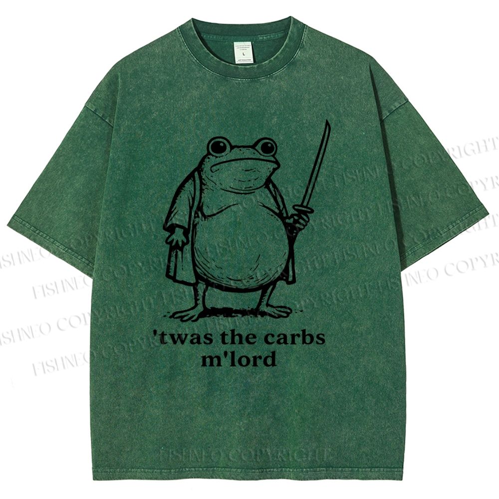 Unisex Samurai Frog Printed Washed Tee