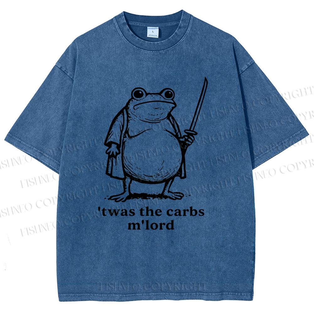Unisex Samurai Frog Printed Washed Tee