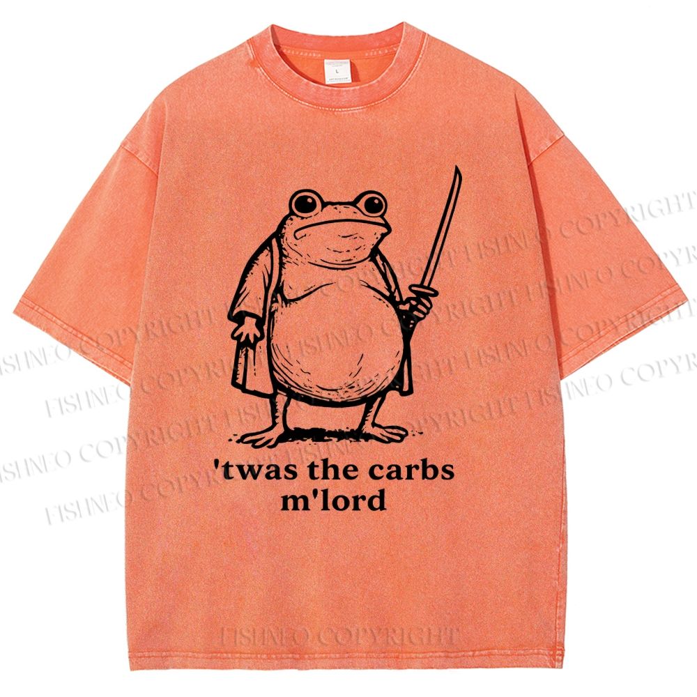 Unisex Samurai Frog Printed Washed Tee