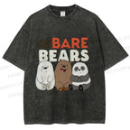 Unisex We Bare Bears Printed Washed Tee