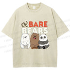 Unisex We Bare Bears Printed Washed Tee