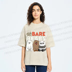 Unisex We Bare Bears Printed Washed Tee