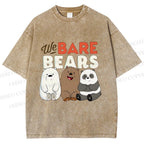 Unisex We Bare Bears Printed Washed Tee