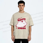 Unisex Dont Worry Be Cappy Capybara Printed Washed Tee