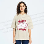 Unisex Dont Worry Be Cappy Capybara Printed Washed Tee