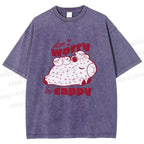 Unisex Dont Worry Be Cappy Capybara Printed Washed Tee