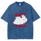 Unisex Dont Worry Be Cappy Capybara Printed Washed Tee