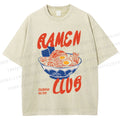 Unisex Ramen Club Printed Washed Tee