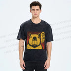 Unisex Japanese Vintage Capybara Printed Washed Tee