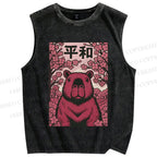 Unisex Capybara in Peace Printed Washed Tank Top