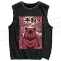 Unisex Capybara in Peace Printed Washed Tank Top