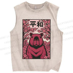 Unisex Capybara in Peace Printed Washed Tank Top
