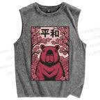Unisex Capybara in Peace Printed Washed Tank Top