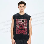 Unisex Capybara in Peace Printed Washed Tank Top