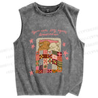 Unisex Rabbits Sleeping You can try again tomorrow Printed Washed Tank Top