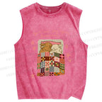 Unisex Rabbits Sleeping You can try again tomorrow Printed Washed Tank Top