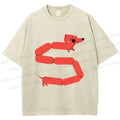 Unisex Dachshund Dog Printed Washed Tee
