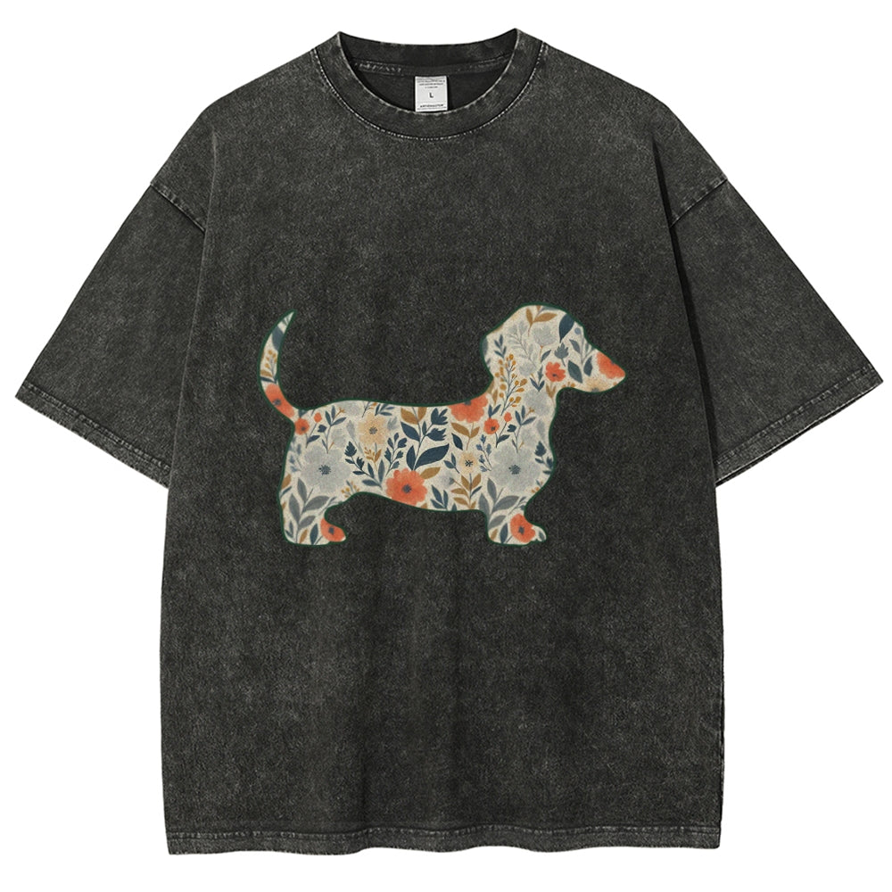 Floral Dachshund T-shirt