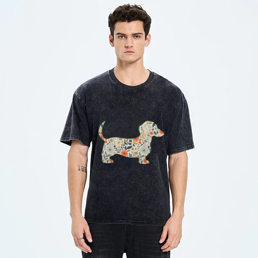 Floral Dachshund T-shirt