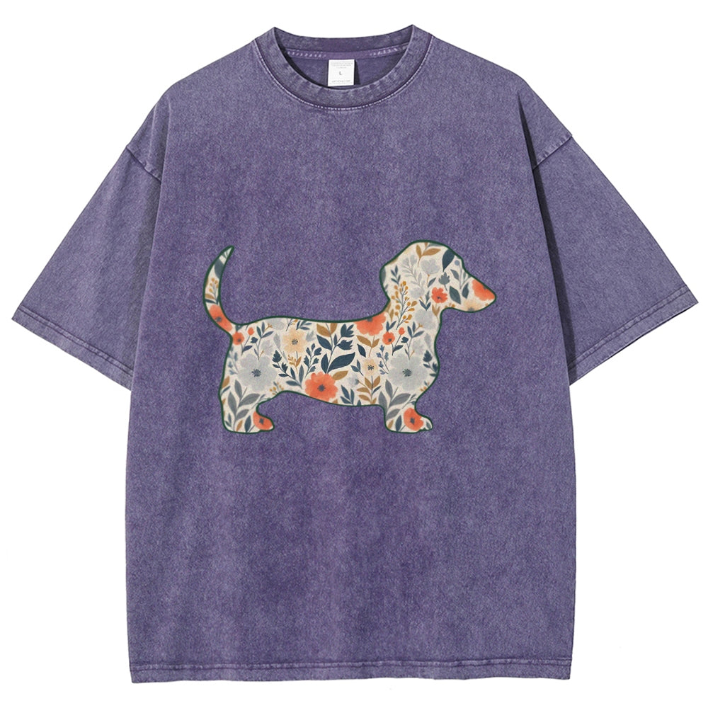Floral Dachshund T-shirt