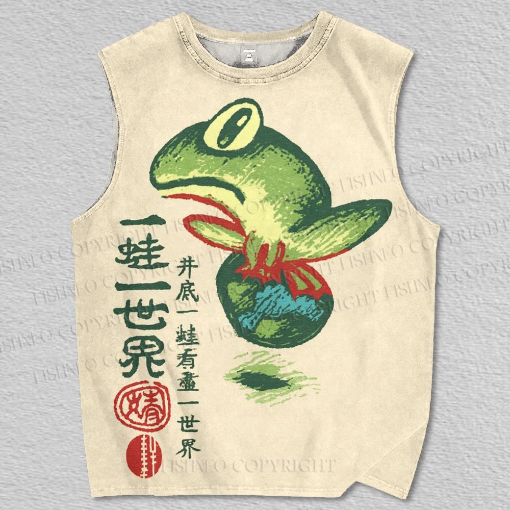 Unisex One Frog One World Printed Tank Top