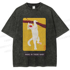 Unisex Hang In There Baby Printed Washed Tee