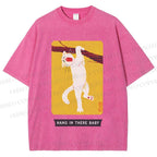 Unisex Hang In There Baby Printed Washed Tee