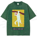 Unisex Hang In There Baby Printed Washed Tee