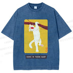Unisex Hang In There Baby Printed Washed Tee