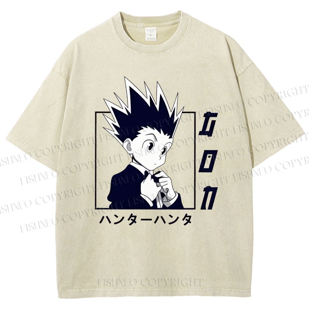 Unisex Gon Freecss Hunter Printed Washed Tee