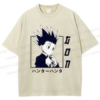 Unisex Gon Freecss Hunter Printed Washed Tee
