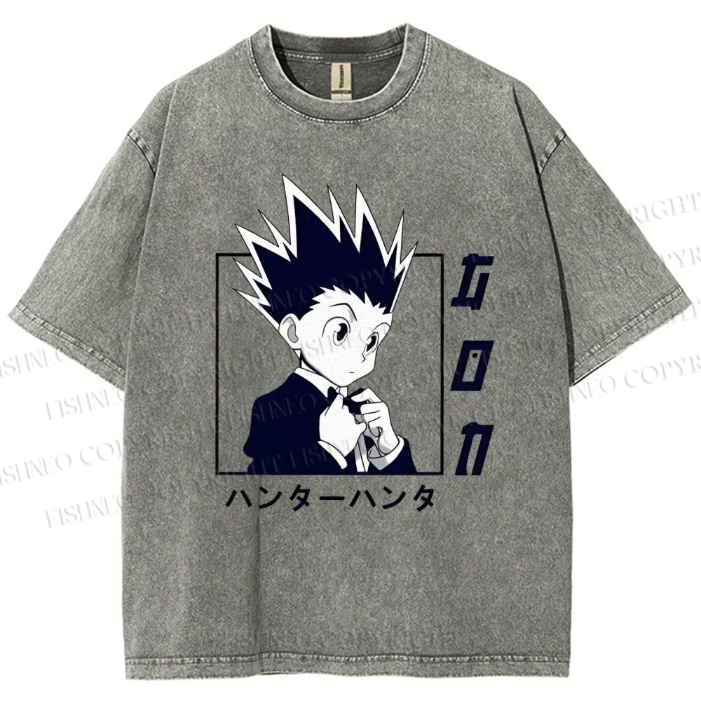 Unisex Gon Freecss Hunter Printed Washed Tee