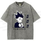 Unisex Gon Freecss Hunter Printed Washed Tee
