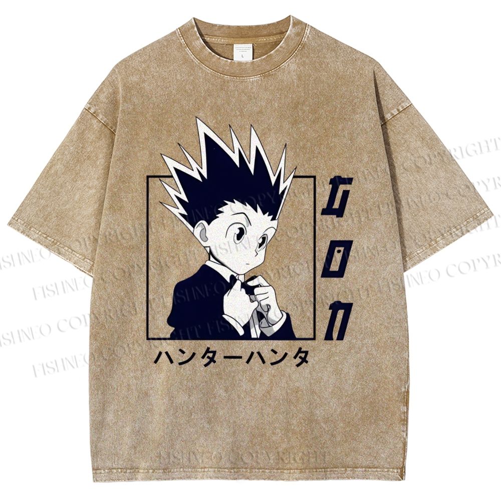 Unisex Gon Freecss Hunter Printed Washed Tee