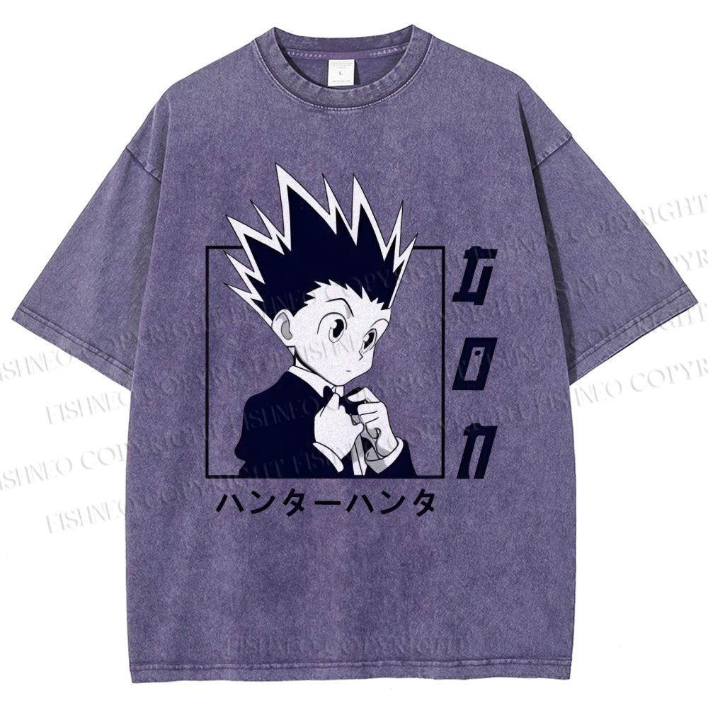 Unisex Gon Freecss Hunter Printed Washed Tee