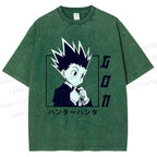 Unisex Gon Freecss Hunter Printed Washed Tee